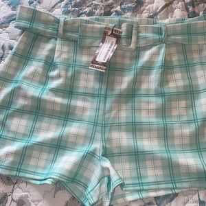 Pastel check fitted tailored blazer and short set